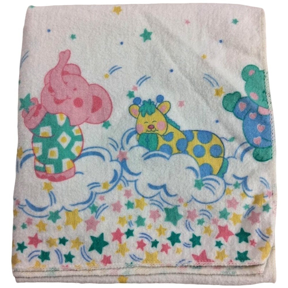 Riegel‎ Baby Receiving Blanket Elephant Giraffe Bear Cloud Stars Flannel Unisex